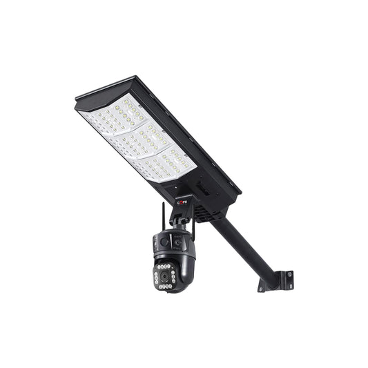 COFE 4G 2-in-1 Solar Street Light Camera Outdoor, Dual Lens PTZ Wireless Security Cam, Two-Way Audio, Motion Detection, Night Vision, IP66 Waterproof, Home Surveillance System
